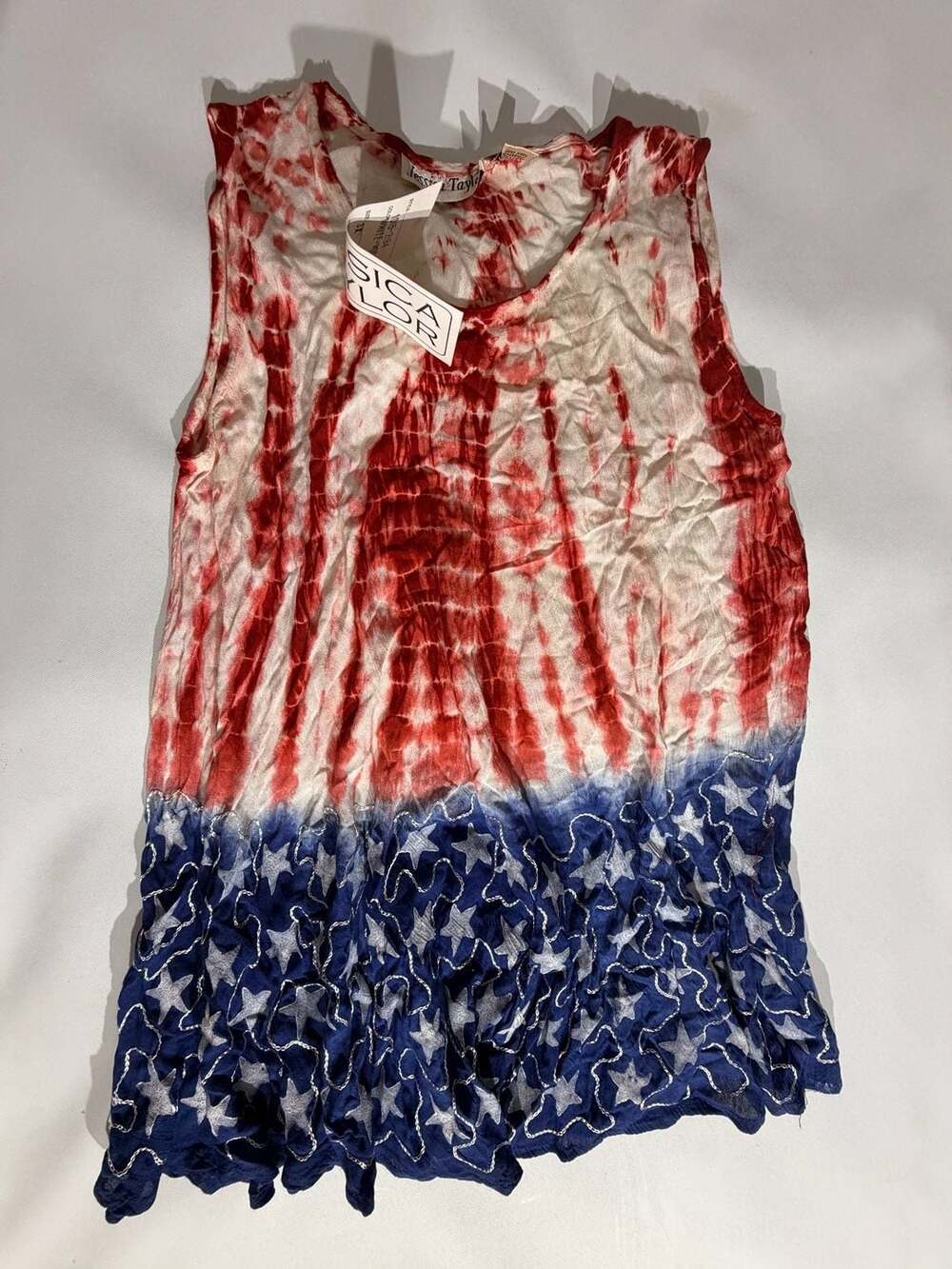 Jessica Taylor American Flag Patriotic Tank Top 3X NWT